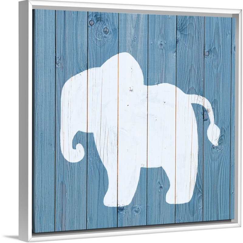 « éléphant zoo animal shape », impression, H 12 po x l 12 po x P 1,75 po, Cadre pour toile flottant blanc