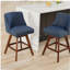Tabouret de bar, siège de 26 pouces de hauteur, ensemble 2 pièces, tissu bleu