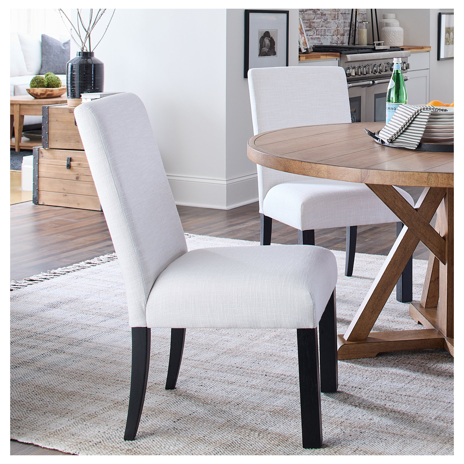 Mya Upholstered Side Chair, Black