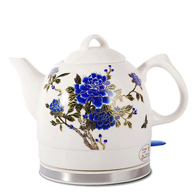 Fixturedisplays® Ceramic Color Changing Electric Kettle, 1000W 1 Liter 4 Cups Floral Tea Kettle, 110V, Home & Office 15000-R1