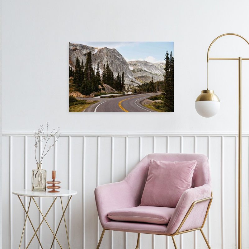 The Road To The Snowies Serene Abstract Contemporary Pine Forest Landscape Wall Art Print 1 Piece Wrapped Canvas Wall Art