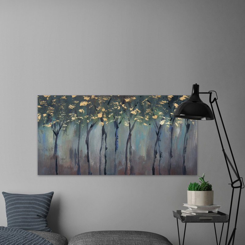 Somber Forest - Wrapped Canvas Painting, 30cm H x 61cm W