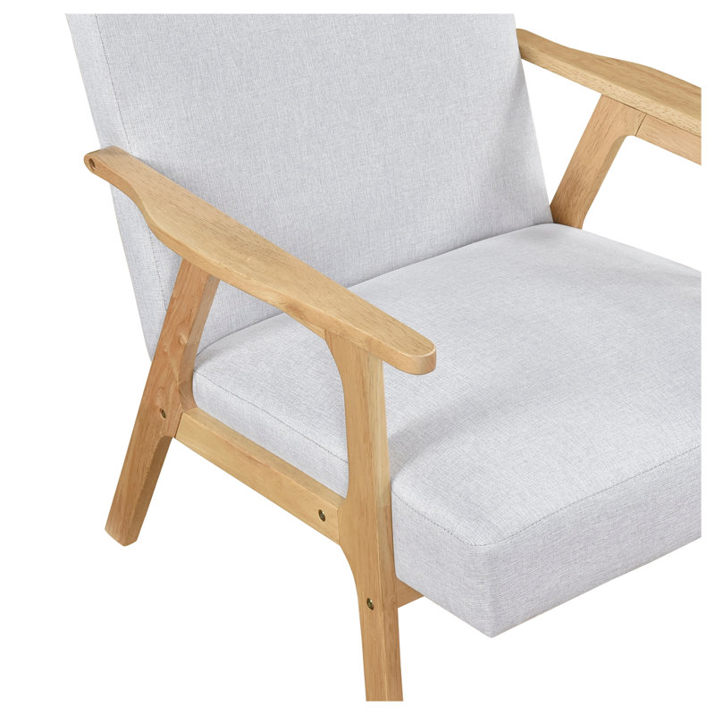 Chaise berçante rembourrée Modern, Gris, Naturel