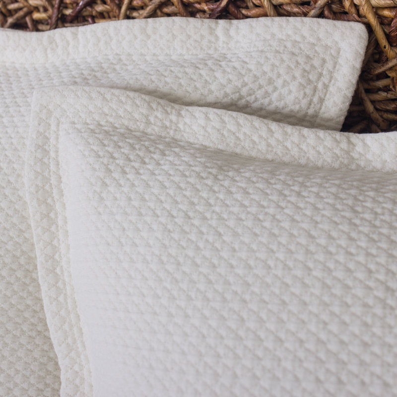 WAFF MATELASSE SHAM, IVORY, KING , Euro