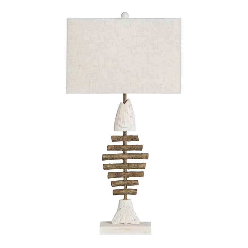 30" Resin Table Lamp With Tan Shade