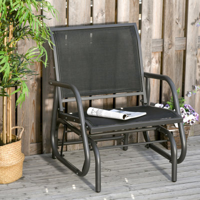 Balancelle Garden Porch. Fabrication en métal et filet respirant. Courbé pour plus de confort. Pour la piscine, la cour arrière, le balcon. Noir Capacité de 264 lb. Assemblage requis: l 29,5 po x P 26 po x H 33,5 po