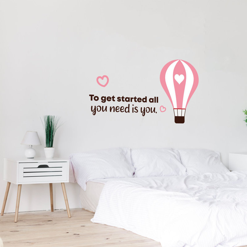 Décalcomanie murale en vinyle «All You Need Hot Air Balloon», H 12 po x l 20 po x P 0,05 po