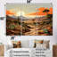Cactus charme dans un paysage de montagne - ensemble d'art sur toile floral cactus-508493408-508493410