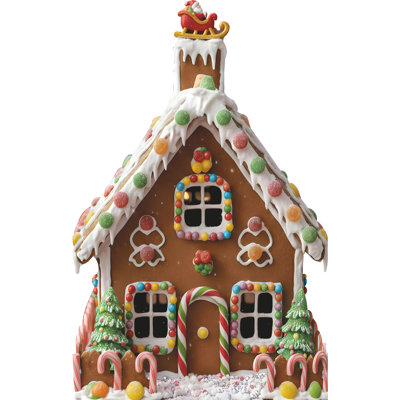 SP13589, Noël, pain d'épice, maison, bonbon, canne, glaçage, père Noël, découpe, carton, debout, debout