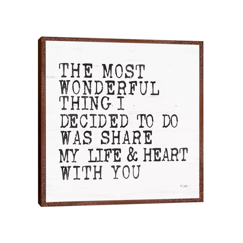 The Most Wonderful Thing - Painting on Canvas, Classic Brown Wood Framed, 45.72 cm H x 45.72 cm W