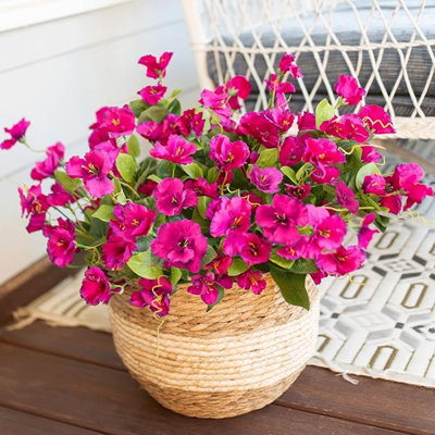 Faux fleurs artificielles d'extérieur pour la décoration estivale, 6 faisceaux de fleurs d'hibiscus en soie artificielle, aspect hibiscus coloré, véritable hibiscus coloré pour jardin