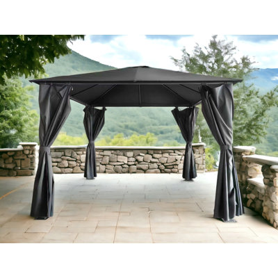 Titan 3Mx3m Galvanised Steel Gazebo Grey Complete