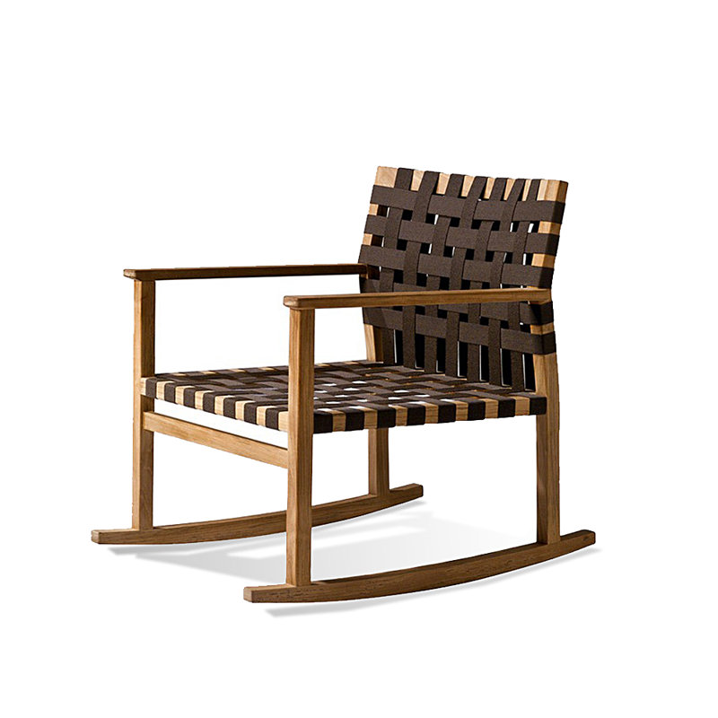 Chaise berçante en teck de haute qualité
