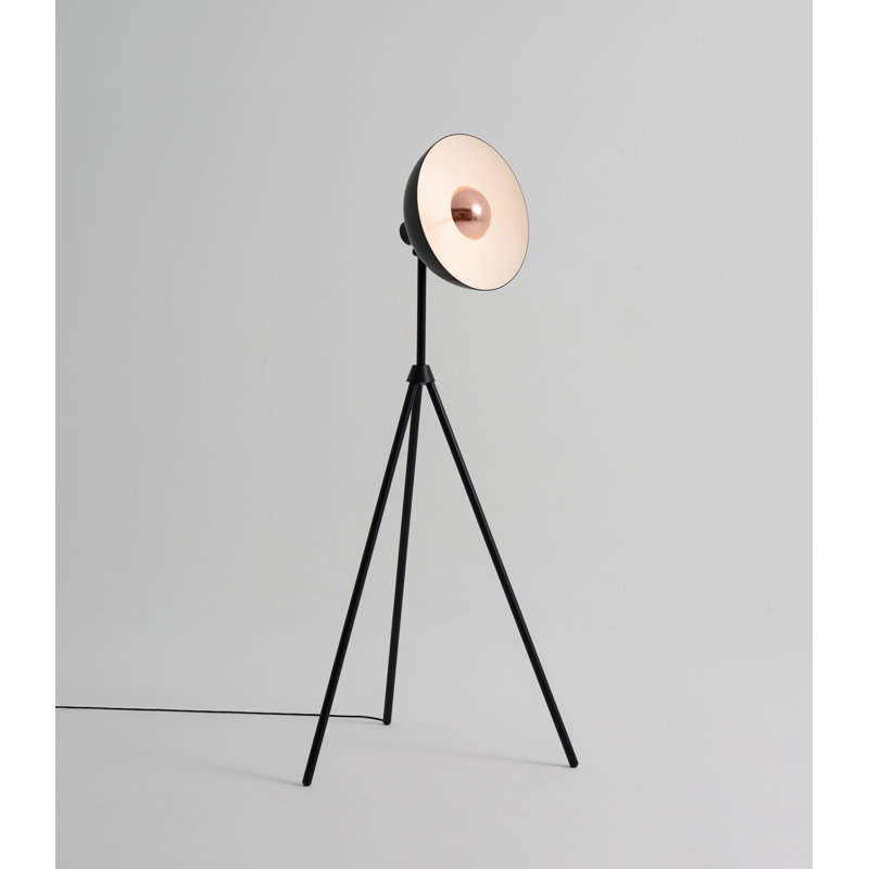 Lampe de plancher APOLLO, Noir / bois noir