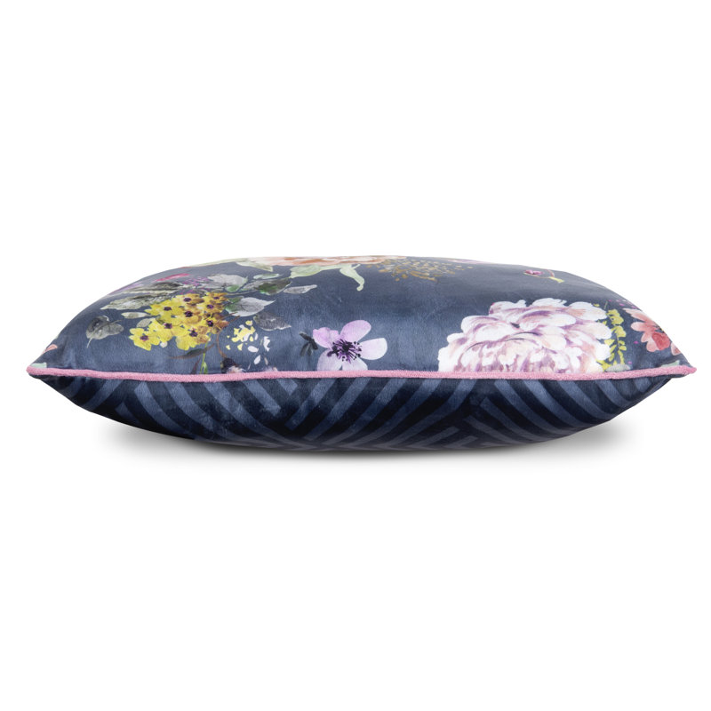 Elara Floral Square Cushion, Anthracite