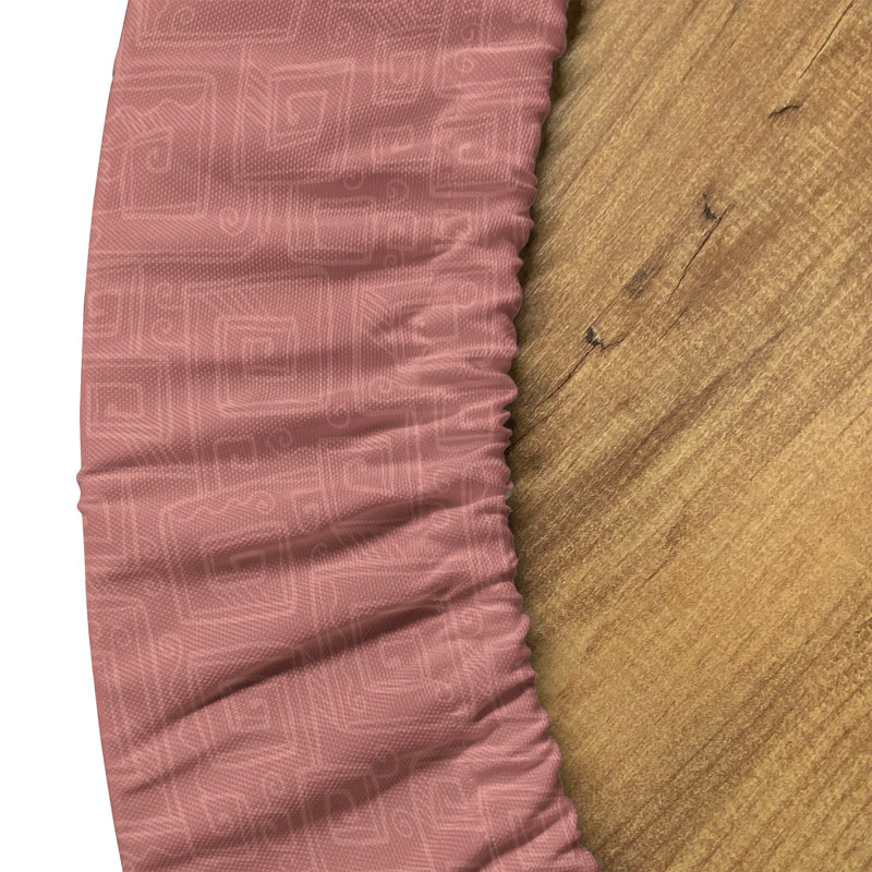 Ebern Designs Terracotta Fitted Round Tablecloth Pale Rust Blush | Wayfair