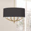Lustre 8 lumières incandescentes, laiton vieilli avec abat-jour noir-327627416-295054688