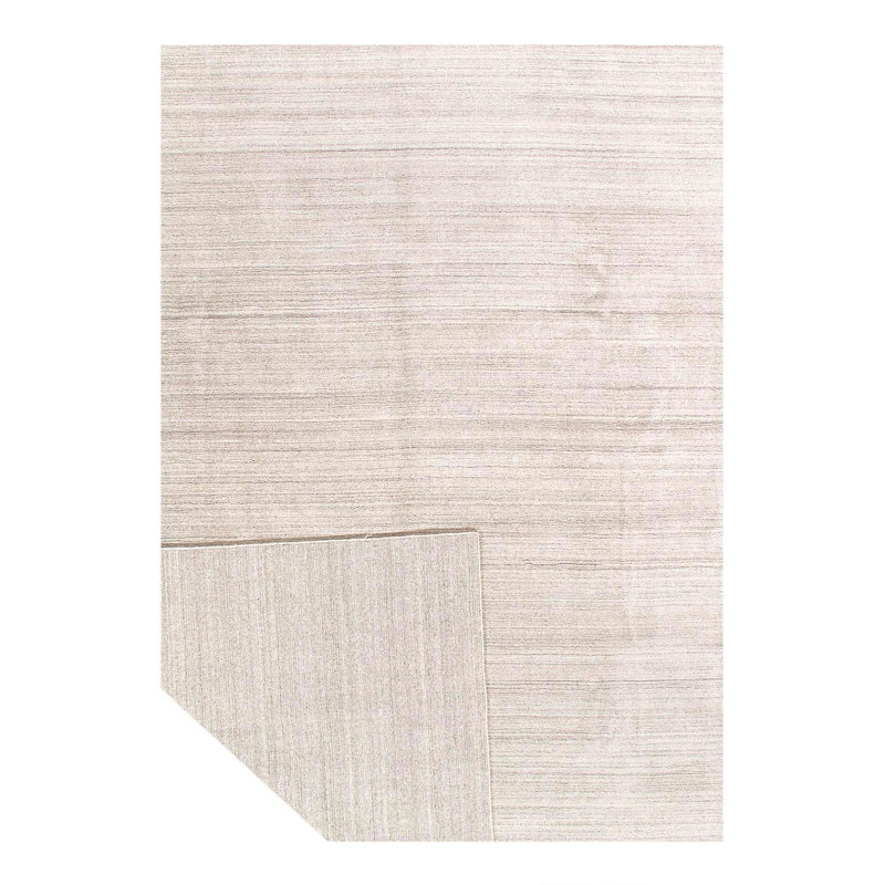 Tapis gris clair en coton / laine fait à la main Xaiya
