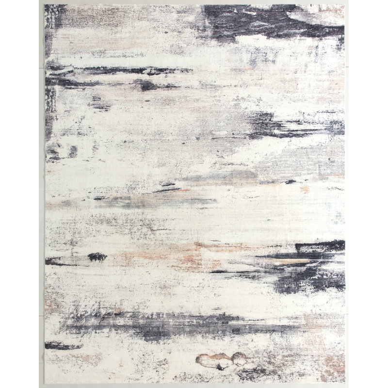 Cassella Stone Cloud Gray Machine Washable Area Rug, Rectangle 5' x 7'