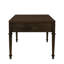 Table basse en bois brun foncé avec deux tiroirs et protection de plancher