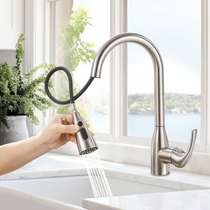 Cobbe Pull Down Kitchen Faucet, Brushed Nickel
