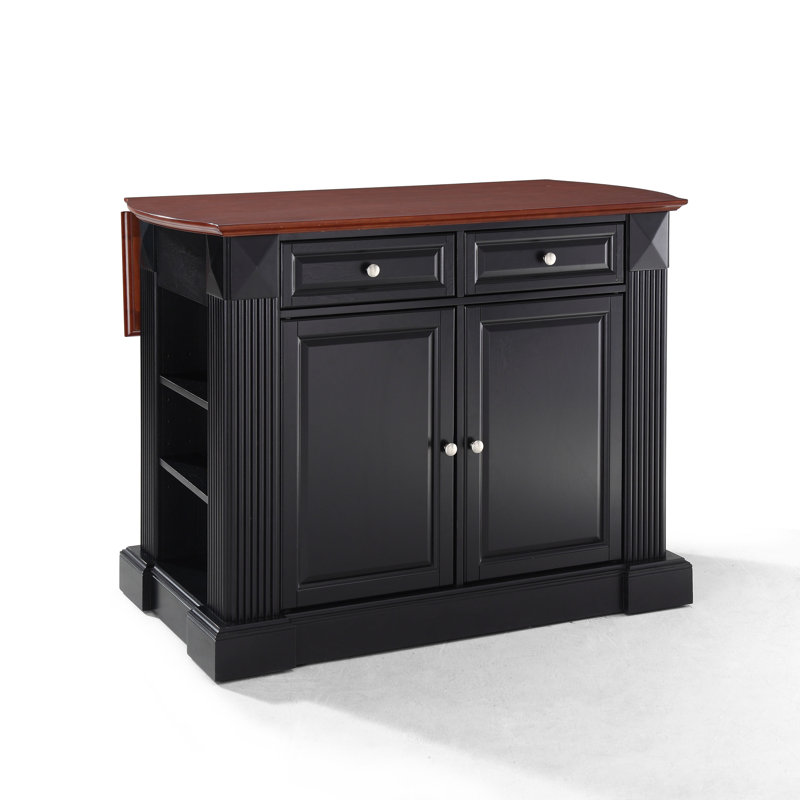 Diamondback Wood Kitchen Island, Black