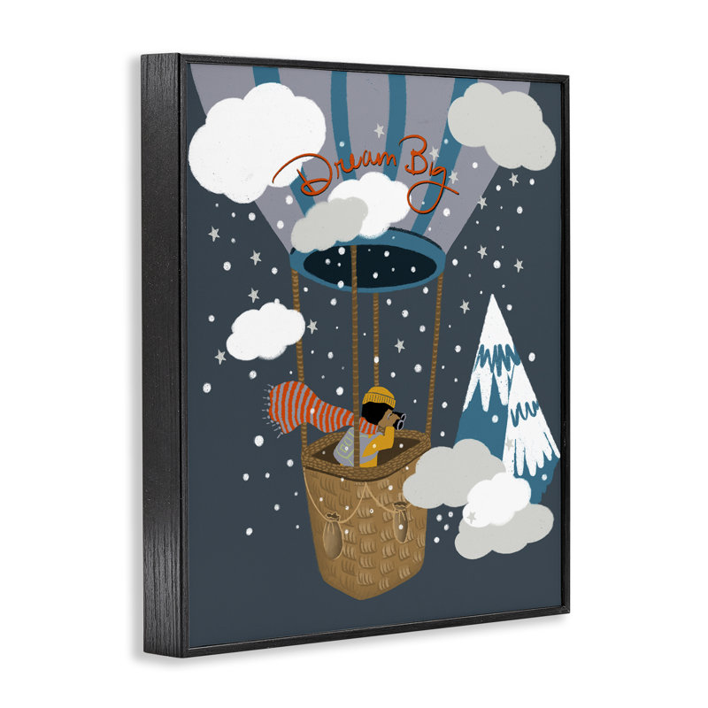 «Dream Big Balloon View», estampe numérique, conception par Lori Mosley, H 14 po x l 11 po, Giclée encadrée noir minuit
