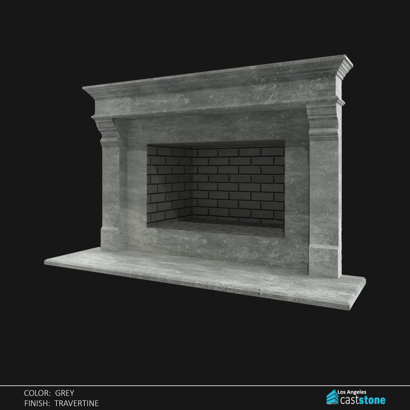 Bilanca Fireplace Surround, Gray Travertine
