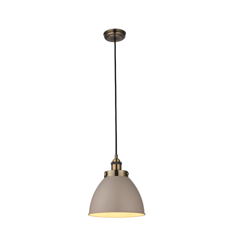 Ziemer 1 - Light Brass Dome Pendant, 25cm H x 23.5cm W x 23.5cm D