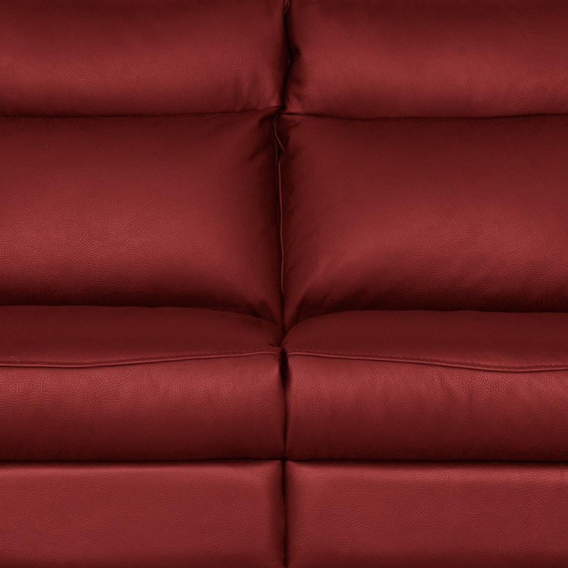 Edelweiss 2 Seater Genuine Leather Sofa, Red