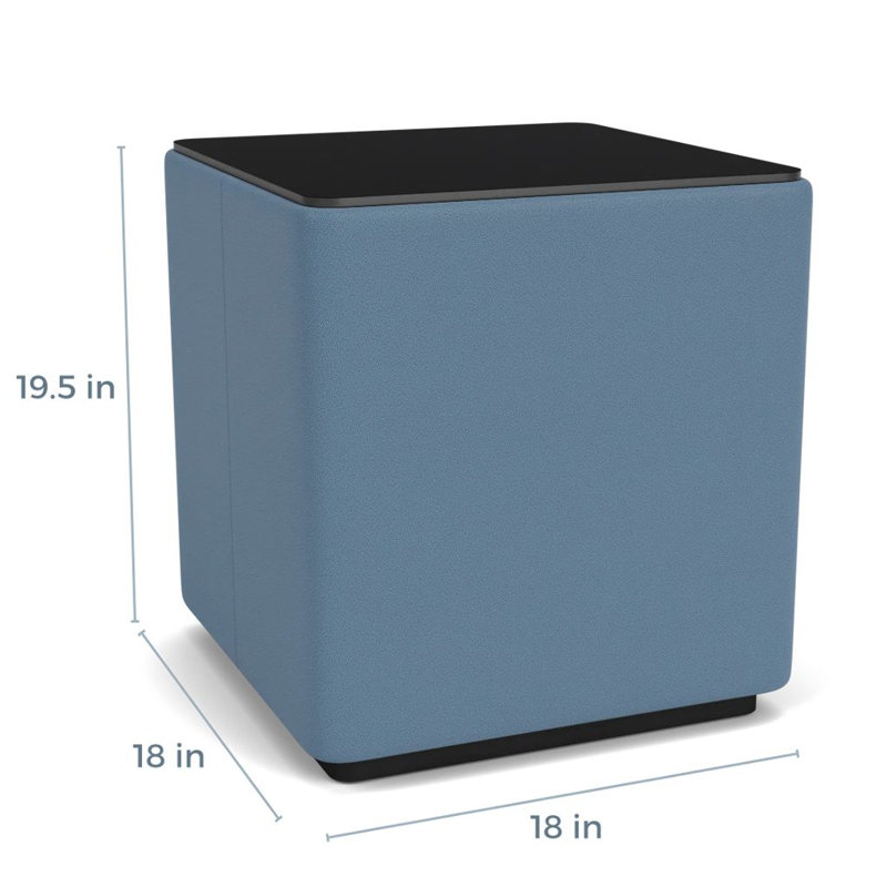 Table de salon avec plateau en stratifié Darsey, Noir; bleu Open Carrière, 20", Nuit noire