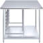 Table de travail commerciale à base ouverte en acier inoxydable Express H 35 po x l 60 po x P 30 po avec fentes de rangement pour plaque de cuisson Express KitchQuip-96841904
