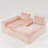 Pink Turtle Velvet Versatile Sofa: Convertible Twin-seat & Left Chaise-1370968051-1372210975