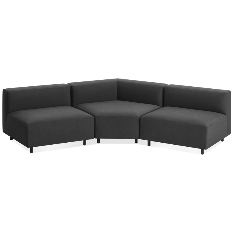 Petit canapé modulaire d'extérieur à angle 9 verges, Charbon Sunbrella®