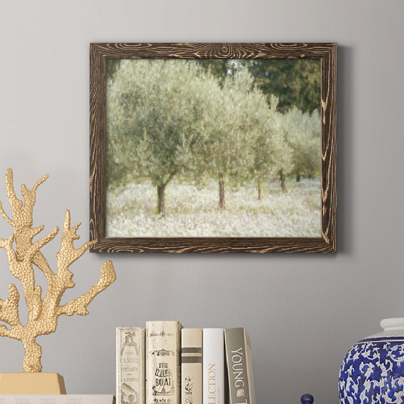 Paintograph Olive Trees - Reproduction d'art sur toile encadrée, H 24 po x l 18 po x P 1,5 po, Noyer