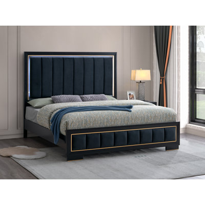 Boone E054425201EF4158A12C345E5D8E9255 Full Bed , Black/Gold