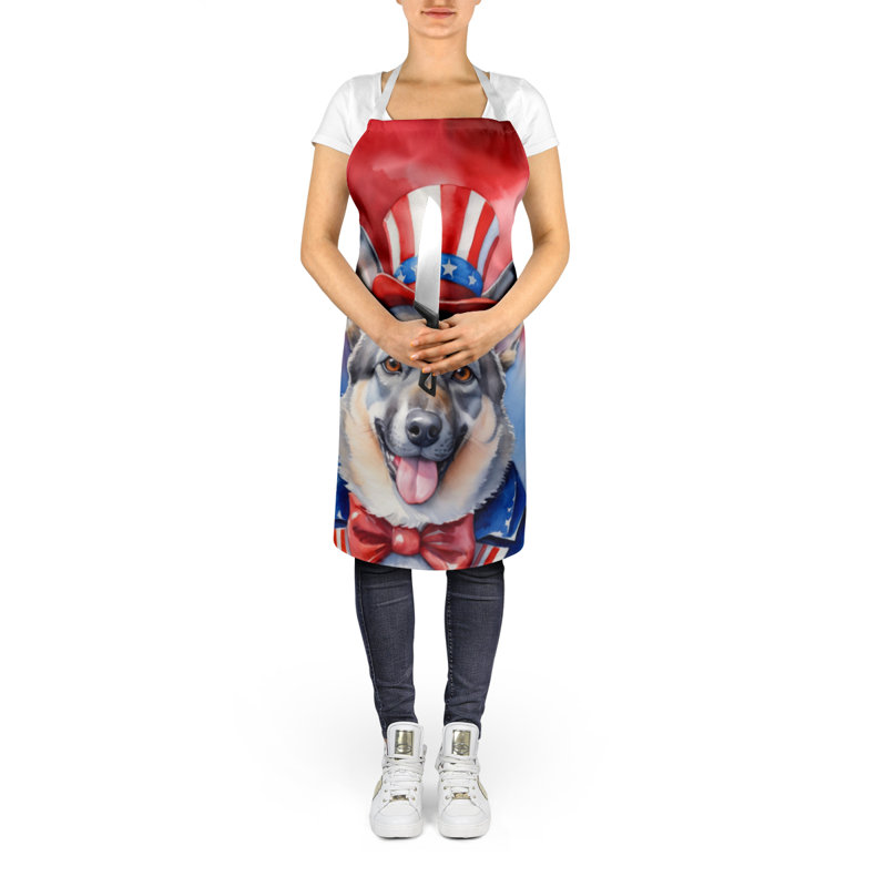 Patriotic American Apron, Norwegian Elkhound