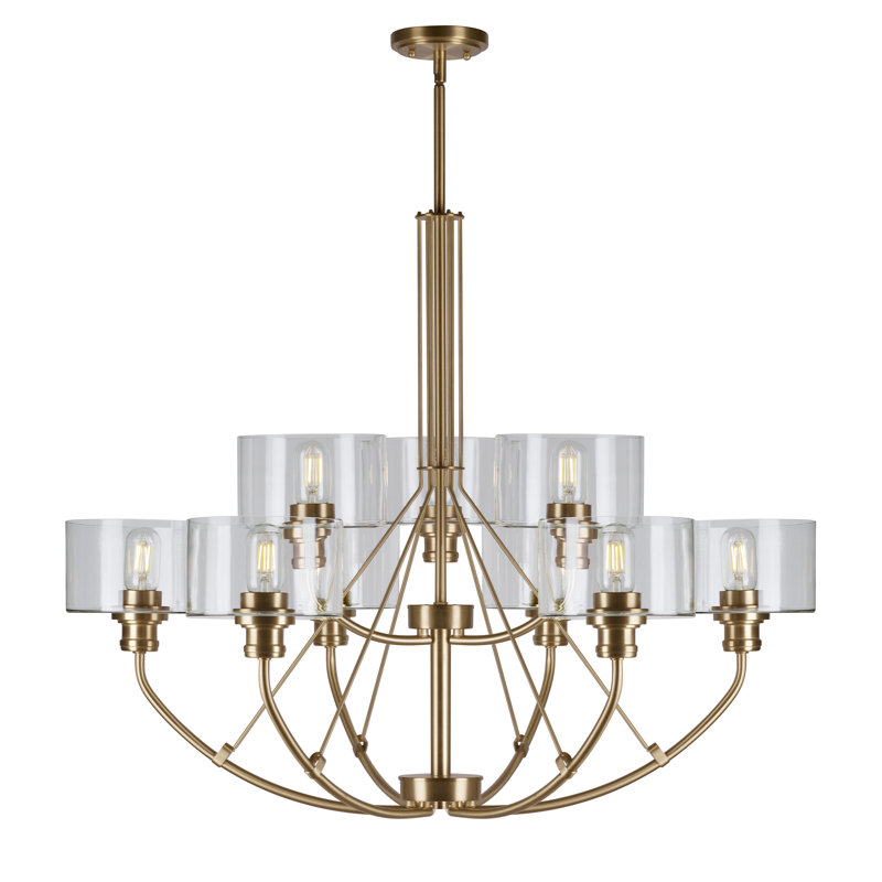 Dowding 9 - Light Dimmable Tiered Chandelier, Soft Gold