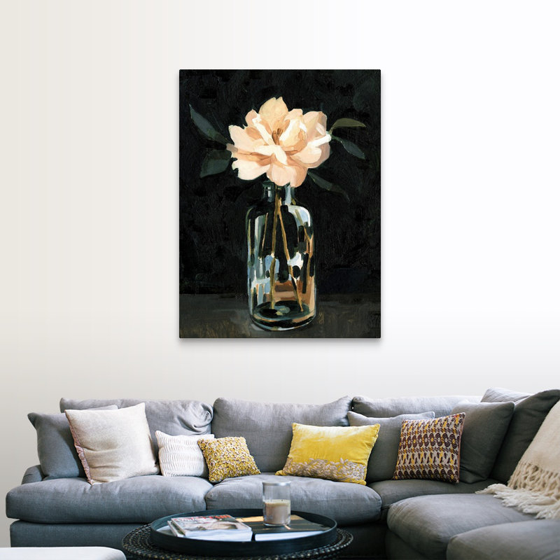 Reproduction d’art sur toile, "Dark rose arrangement I" par Emma Caroline, Toile tendue, H 48 po x l 36 po x P 1,25 po