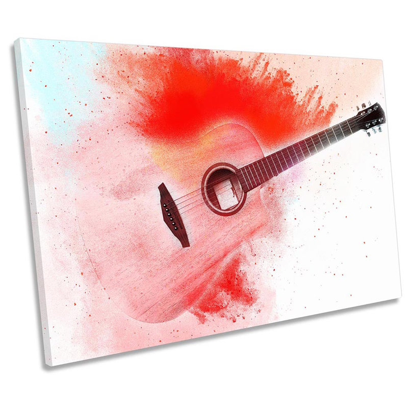 Guitar Music Red - Wrapped Canvas Print, 30.5cm H x 45.7cm W x 2cm D