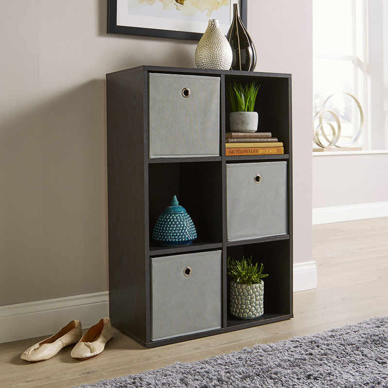 Steinberg 6 Cube Storage Bookcase Unit, Black