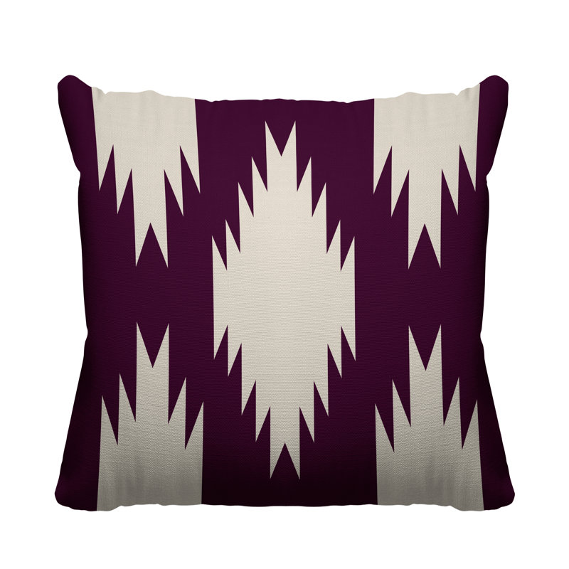 Coussin intérieur / extérieur Yuma Southwestern, L 15 po x H 15 po, Mauve