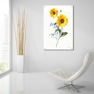  «Bees and Blooms Flowers 5» par Danhui Nai, art mural en verre acrylique