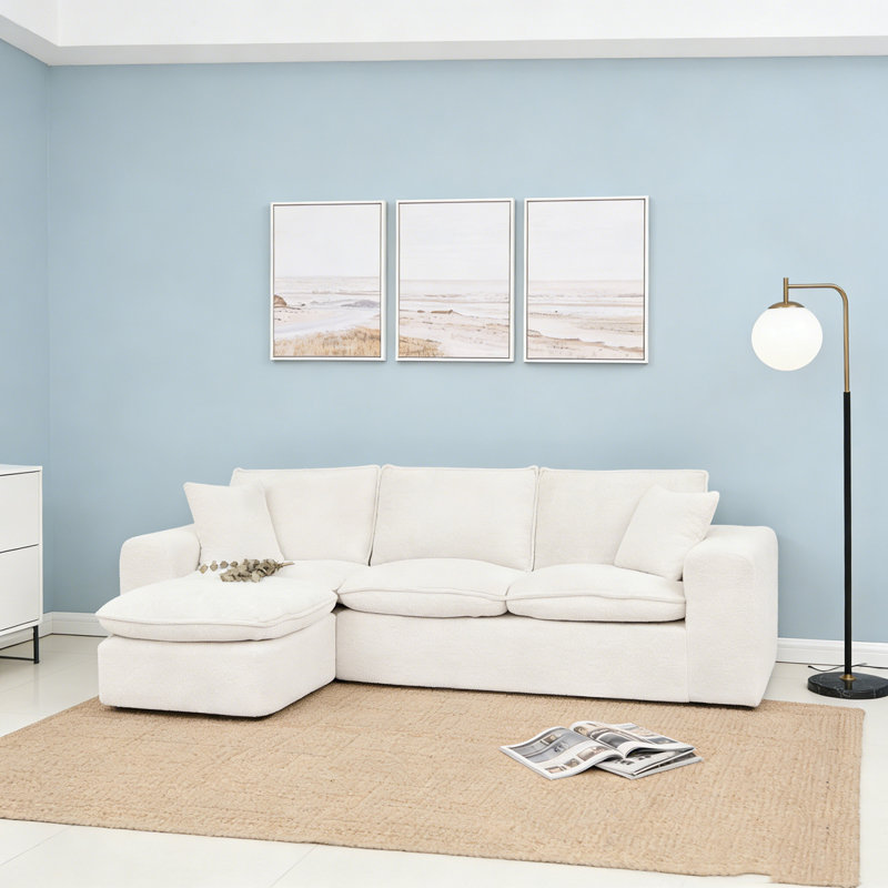 Canapé modulaire en L 107 po, 4, Beige