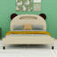 Lit plateforme en bois Caravelle avec tête de lit en forme d'ours-283986911-283986898