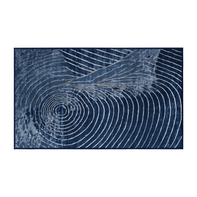 Tapis bleu lavable à la machine, Rectangle 4 pi x 6 pi
