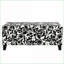 Repose-pieds avec tissu floral, rangement à fermeture en douceur, repose-pieds multifonctionnel pour le salon | Noir | Bois