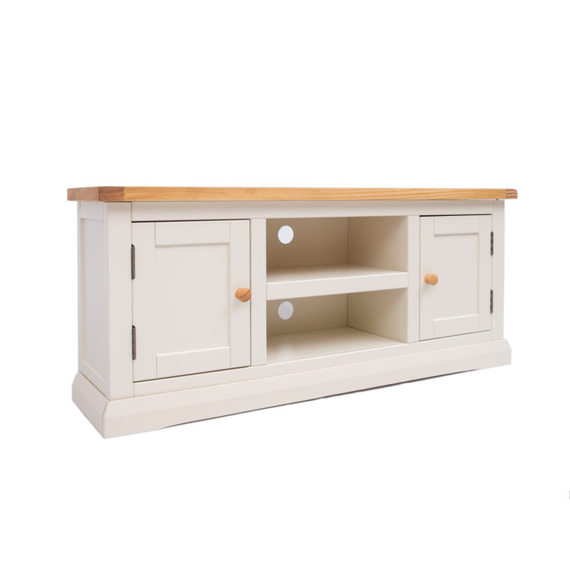 Courtland TV Stand, Beige/White/Yellow
