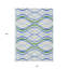Tapis d'extérieur lavable abstrait bleu ciel et beige 10 pi x 14 pi
