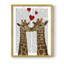 Girafe Love, reproduction encadrée - bois massif-483225140
